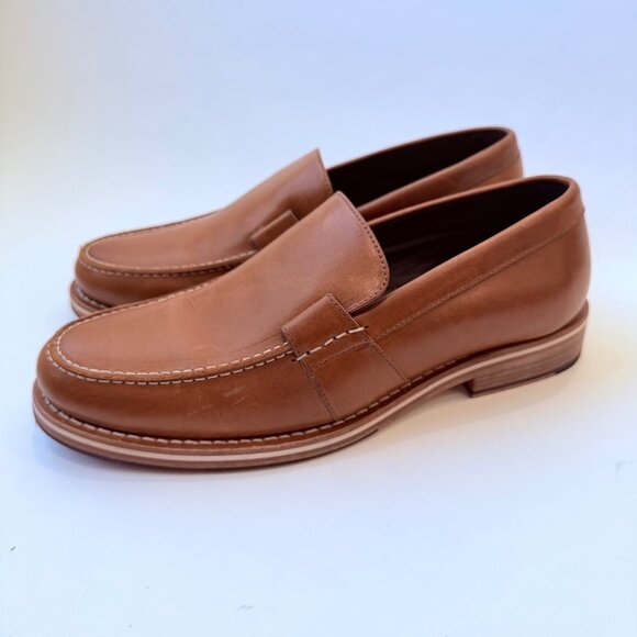 Helm The Wilson Teak Leather Loafers Men’s Size 10EE Handcrafted in Brazil - Picture 1 of 9